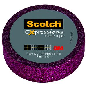 Scotch Expressions Glitter Tape 15mm x 5m Pink
