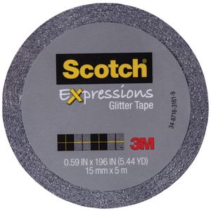 Scotch Expressions Glitter Tape 15mm x 5m Platinum