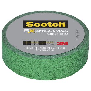 Scotch Expressions Glitter Tape 15mm x 5m Green