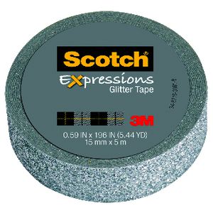 Scotch Expressions Glitter Tape 15mm x 5m Silver