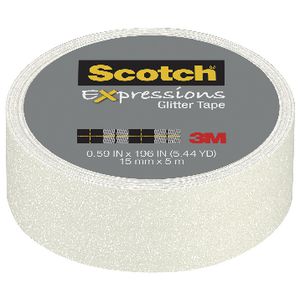 Scotch Expressions Glitter Tape 15mm x 5m White
