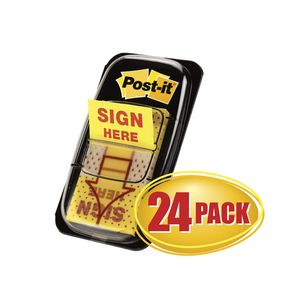 Post-it Sign Here Flags Yellow 24 Pack