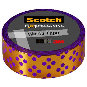Scotch Expressions Foil Tape 15mm x 7m Purple Dot