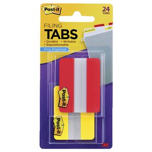 Post-it Durable Tabs 50 x 38mm Yellow/Red 2 Pack