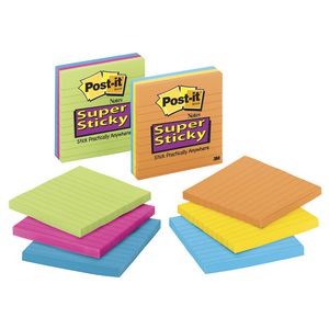 Post-it Super Sticky Lined Notes Assorted 3 Pack