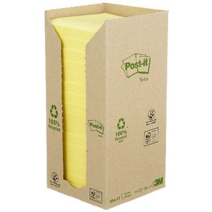 Post-it Recycled Notes Yellow 16 Pack