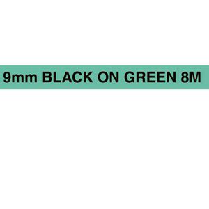 Brother Thermal M Tape 9mm x 8m Black on Green