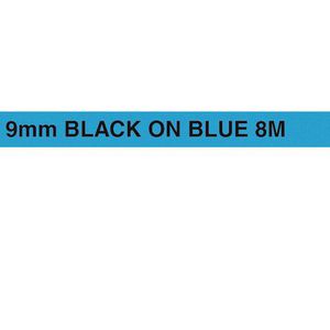 Brother Tape 9mm x 8m Black on Blue TZe-221