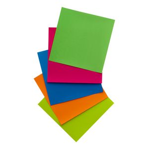 Jasart Paper Squares 127mm Fluoro Assorted 100 Pack