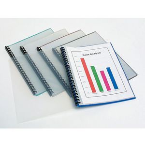 Marbig A4 Refillable Display Book 20 Pocket Clear Cover Grey