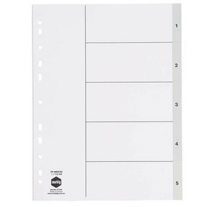 Marbig A4 1-5 Divider Tab Grey