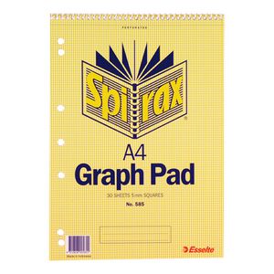 Spirax No. 585 A4 Graph Pad 5mm 30 Sheet