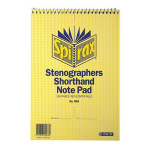 Spirax No. 566 Stenographer Shorthand Notepad 100 Page