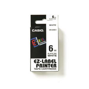 Casio EZ Tape 6mm x 8m Black on White