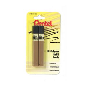 Pentel Hi-Polymer 0.5 mm Lead Refills HB 2 Pack