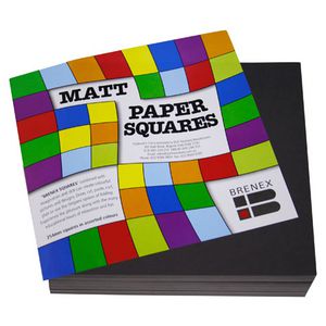 Brenex Paper Squares Matte 254mm Black 360 Pack