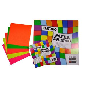 Brenex Paper Squares 127mm Fluoro Colours 100 Pack