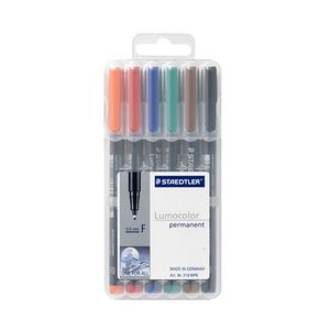 Staedtler Lumocolor 318 Permanent Markers Assorted 6 Pack