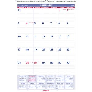 At A Glance Monthly Wall Calendar 2016 508 x 762mm