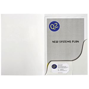 Marbig A4 Presentation Folder Gloss White 50 Pack