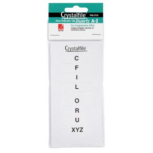 Crystalfile Indicator Tab Inserts A-Z White 60 Pack