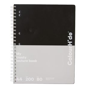 ColourHide My Trusty A4 Lecture Book 200 Page Black