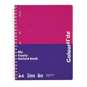 ColourHide My Trusty A4 Lecture Book 200 Page Pink