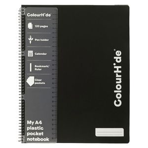 ColourHide My 4 Pocket Notebook A4 120 Page Black