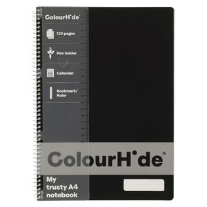 ColourHide My Trusty A4 Notebook 120 Page Fluoro Black