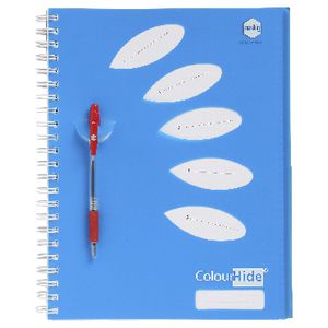 ColourHide A4 5 Subject Notebook 250 Page Blue