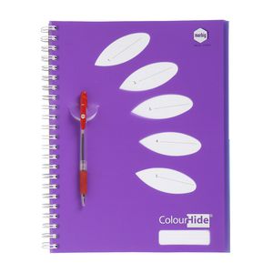 ColourHide A4 5 Subject Notebook 250 Page Purple