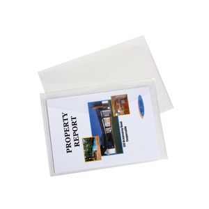 Marbig A4 Compact Document Wallet Clear 4 Pack