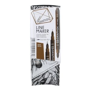 Derwent Graphik Line Marker Sepia 3 Pack