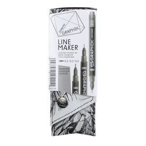 Derwent Graphik Line Marker Graph 3 Pack