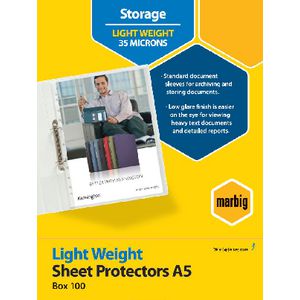 Marbig A5 Light Weight Sheet Protector 100 Pack