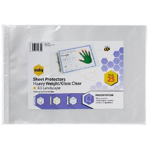 Marbig A3 Heavy Weight Landscape Sheet Protector 25 Pack