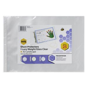 Marbig A3 Heavy Weight Landscape Sheet Protector 25 Pack