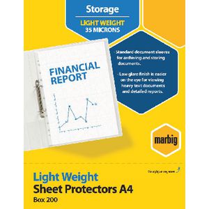 Marbig A4 Light Weight Sheet Protector 200 Pack