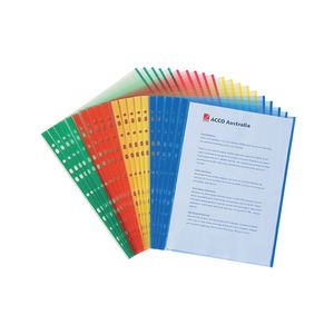 Marbig A4 Sheet Protectors with Coloured Edges 20 Pack