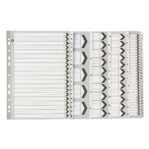 Marbig Reinforced A4 A-Z Tab Divider Black and White