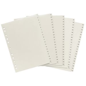 Marbig A4 1-100 Divider Tab Grey
