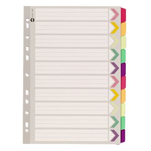 Marbig Fluro Dividers A4 10 Tab