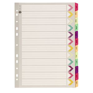 Marbig Fluro Dividers A4 January to December