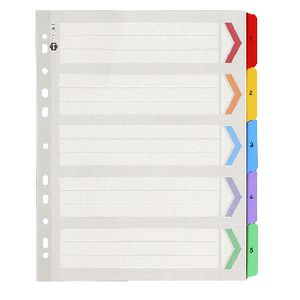 Marbig A4 Extra Wide Reinforced Manilla Divider 1-5 Tab