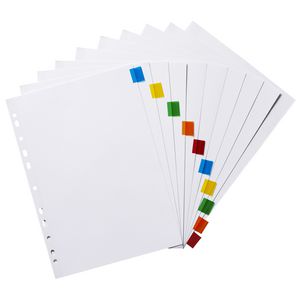 Marbig A4 Insertable Divider with 10 Coloured Tabs