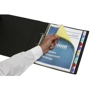 Marbig A4 Extra Wide Transparent Divider 10 Tab Colour