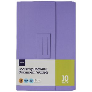 Document Wallet Foolscap 240gsm Purple 10 Pack