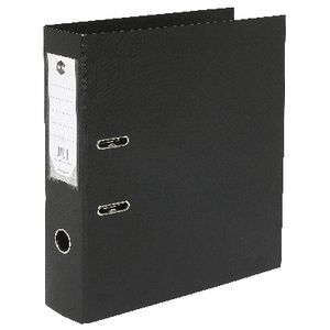 Marbig Foolscap 2 Ring Lever Arch File PVC Black