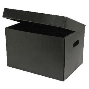 Marbig Corflute Box with Lid Black