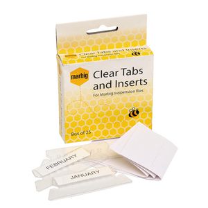 Marbig Clear Tabs and Inserts 25 Pack